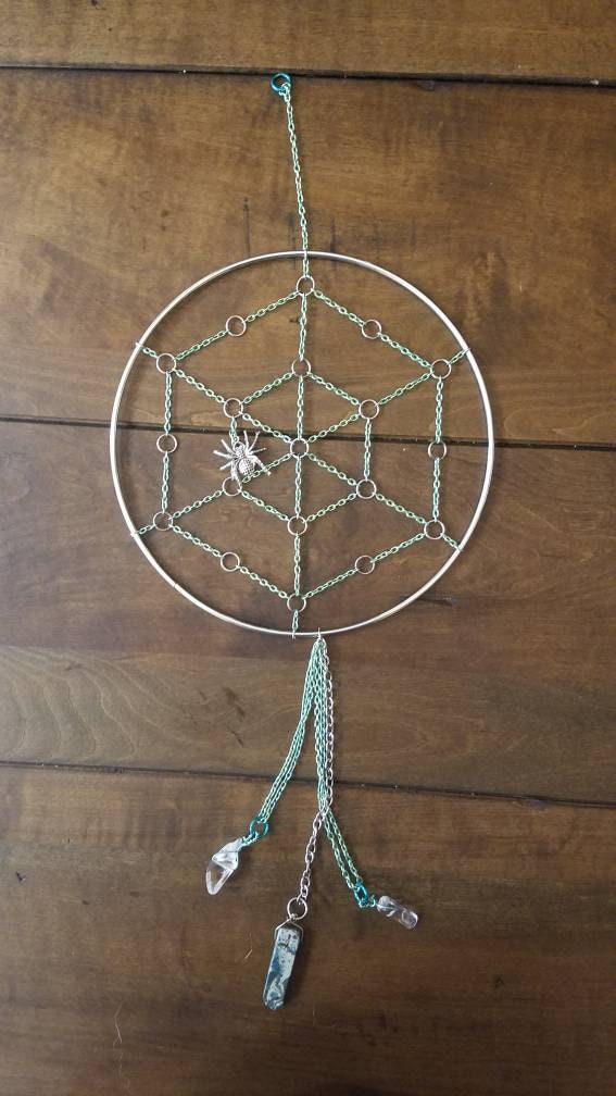 Spider Web Dream Catcher With Gem Stones and Color Options | Etsy