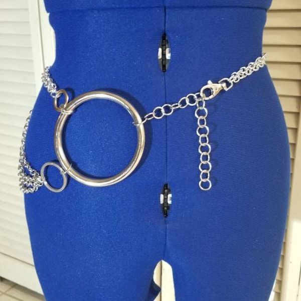 Adjustable silver Chain belt