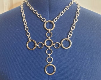 Ring cross chain necklace