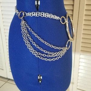 Adjustable silver Chain belt image 2