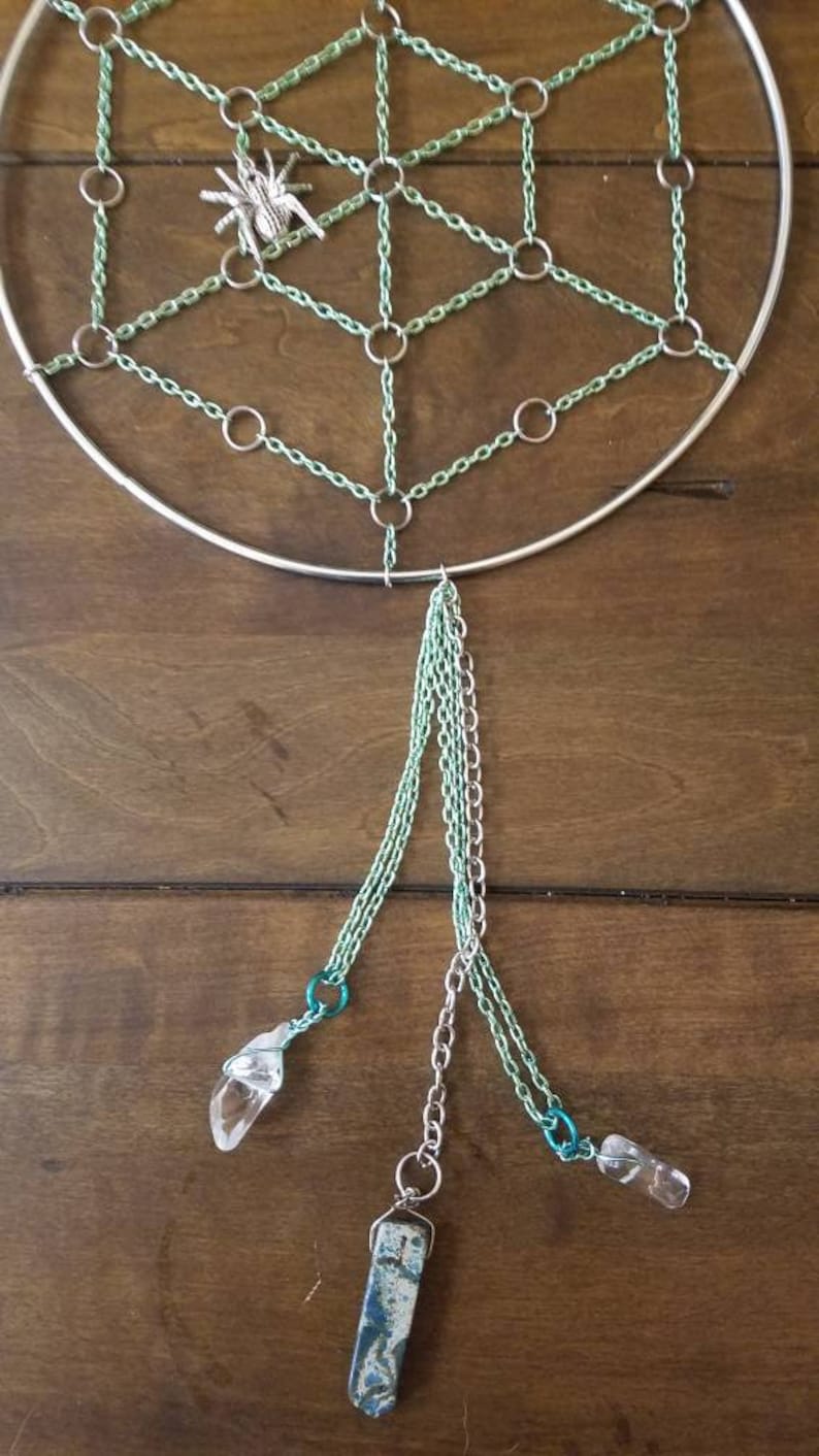 Spider Web Dream Catcher With Gem Stones and Color Options | Etsy