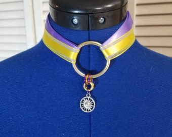 Tangled inspired Ribbon collar with Corona sun charm