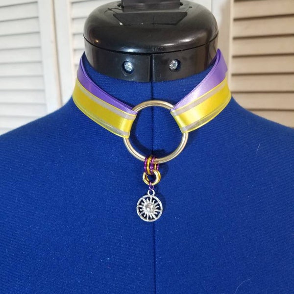 Tangled inspired Ribbon collar with Corona sun charm