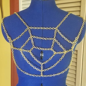Albedo Overlord gold chain chest harness cosplay