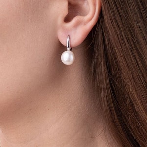WEISSE PERLEN OHRRINGE, Perle Ohrringe, Sterling Silber echte Perlen Ohrringe perfekt für alle Gelegenheiten, Brautjungfer Hochzeit Ohrring