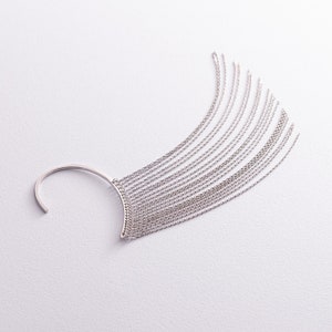Reffeer Orecchini A Catena In Argento 925 Per Cartilagine - Cuff A Cerchio, Minimal, Ipoallergenici, 3,4 Cm