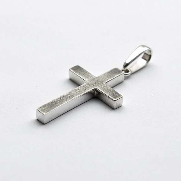 Collier croix en argent sterling 925, chaîne pendentif crucifix en argent, collier pendentif crucifix croix uni en argent sterling 925