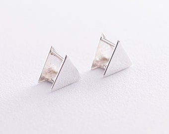 CLOUS TRIANGULAIRES, Clous d’oreilles GÉOMÉTRIQUES, Clous d’oreilles en argent sterling 925, Boucles d’oreilles esthétiques Cadeau pour femme