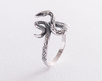 SNAKE MEN RING, Silver Snake Band, Handmade Sterling Silver Massive Animal Ring, Delicate Snake Ring For Snake Lover Gift