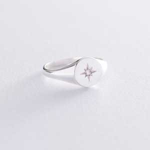 Bague étoile du nord Cz en argent sterling, bague tendance Polaris, chevalière étoile, bague CZ délicate, bague tendance argent
