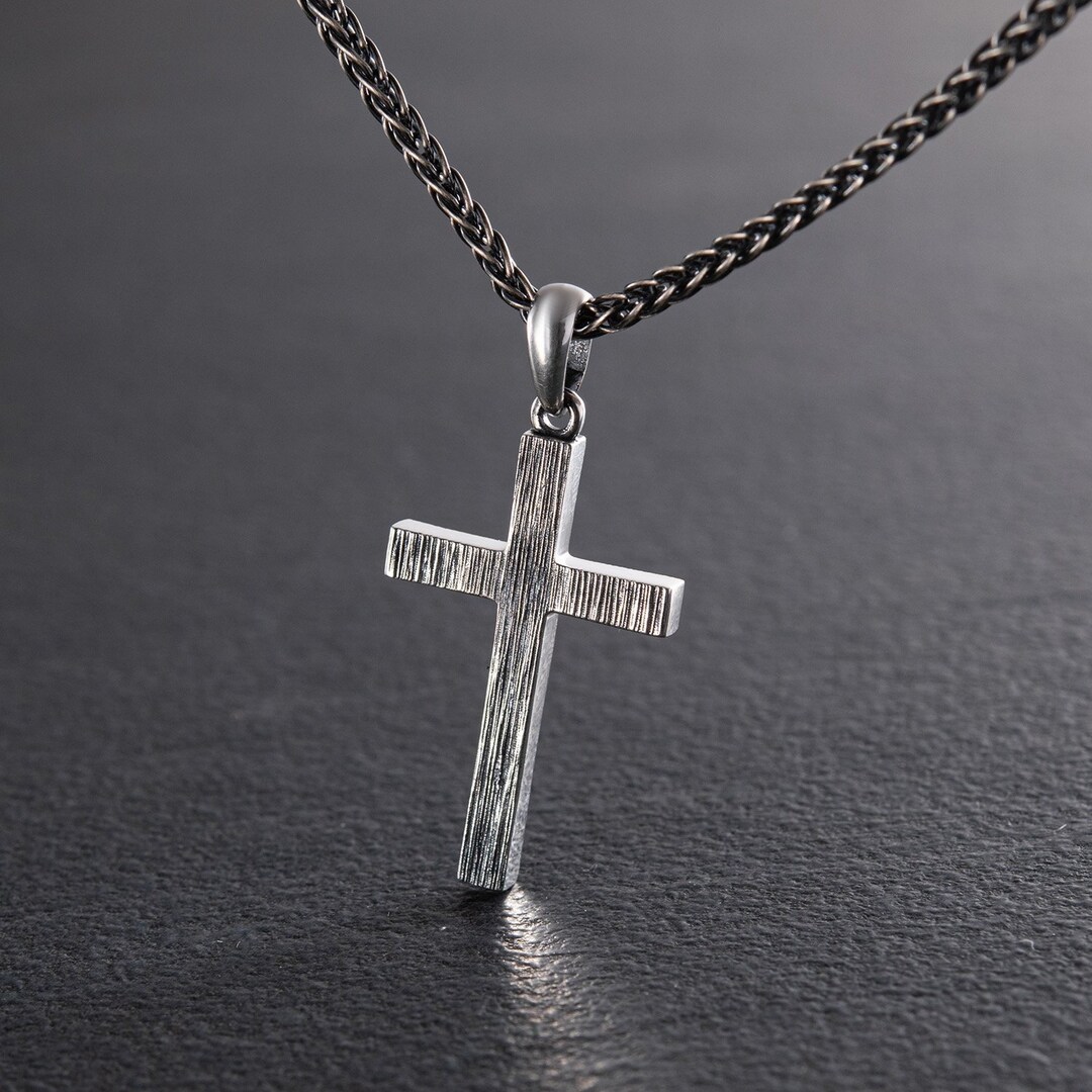 Silver Cross Pendant, Cross Pendant for Men, Large Mens Cross Pendant