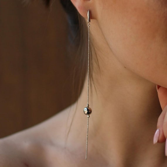 Silver Long Hanging Earrings Long Earrings for Evening Gowns