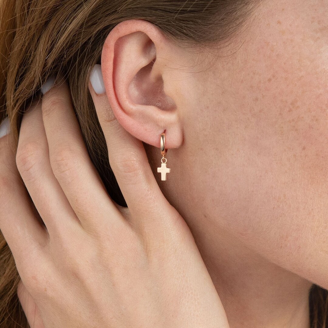 CROSS SIGN EARRINGS, Religious Earrings, Lightweight Religious Earrings