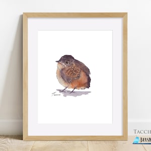 Watercolor Bird painting of Young Carolina Wren , Cute Bird Print, Baby Bird Print, Printable Bird, Instant Download, Wall Art, Gift for Her