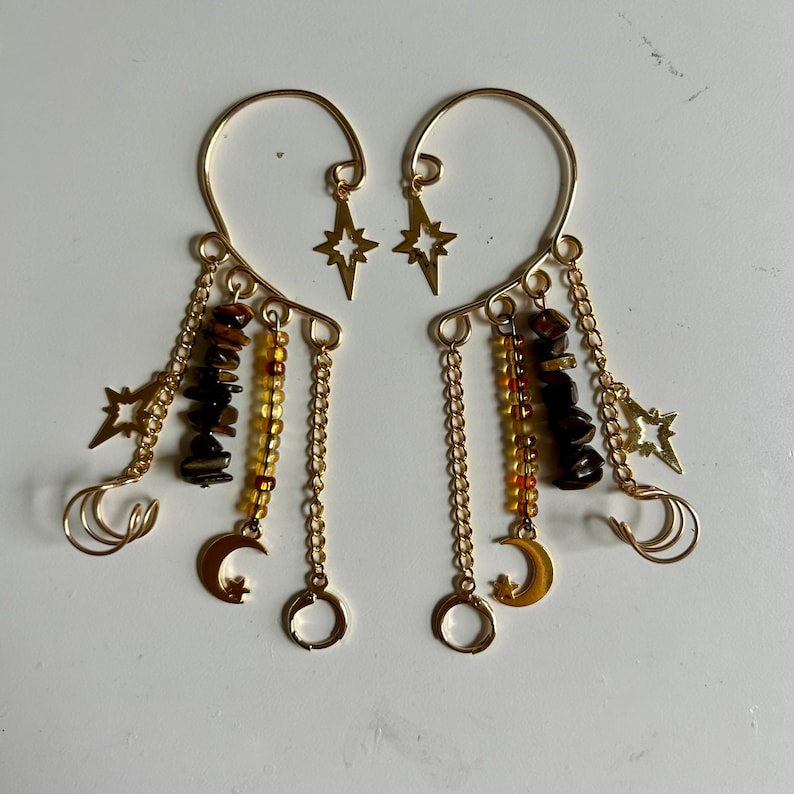Moon and Star LOOP Earplug Ear Cuffs *LOOPS NOT included*