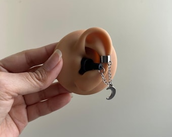 Silver Moon Earplug Ear Cuffs