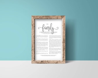 The Family A Proclamation To The World, Lds Print, Lds Decor, Lds Wedding Gift, Ministering Gift Idea, Living Christ, LDS Quote, LDS Gift
