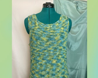 Green Blue Knit Tank Top | David Brooks | Women’s Size Large