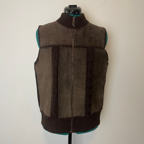 Brown Leather Vest | Designers Studio Originals |… - image 2