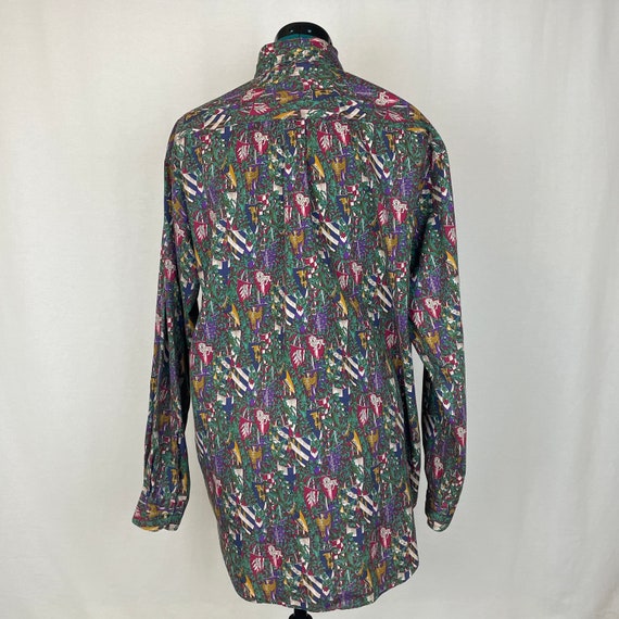 Shields and Vine Print Purple Button Down Collare… - image 2