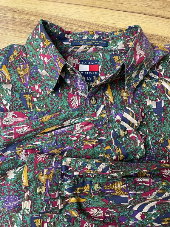 Shields and Vine Print Purple Button Down Collare… - image 10