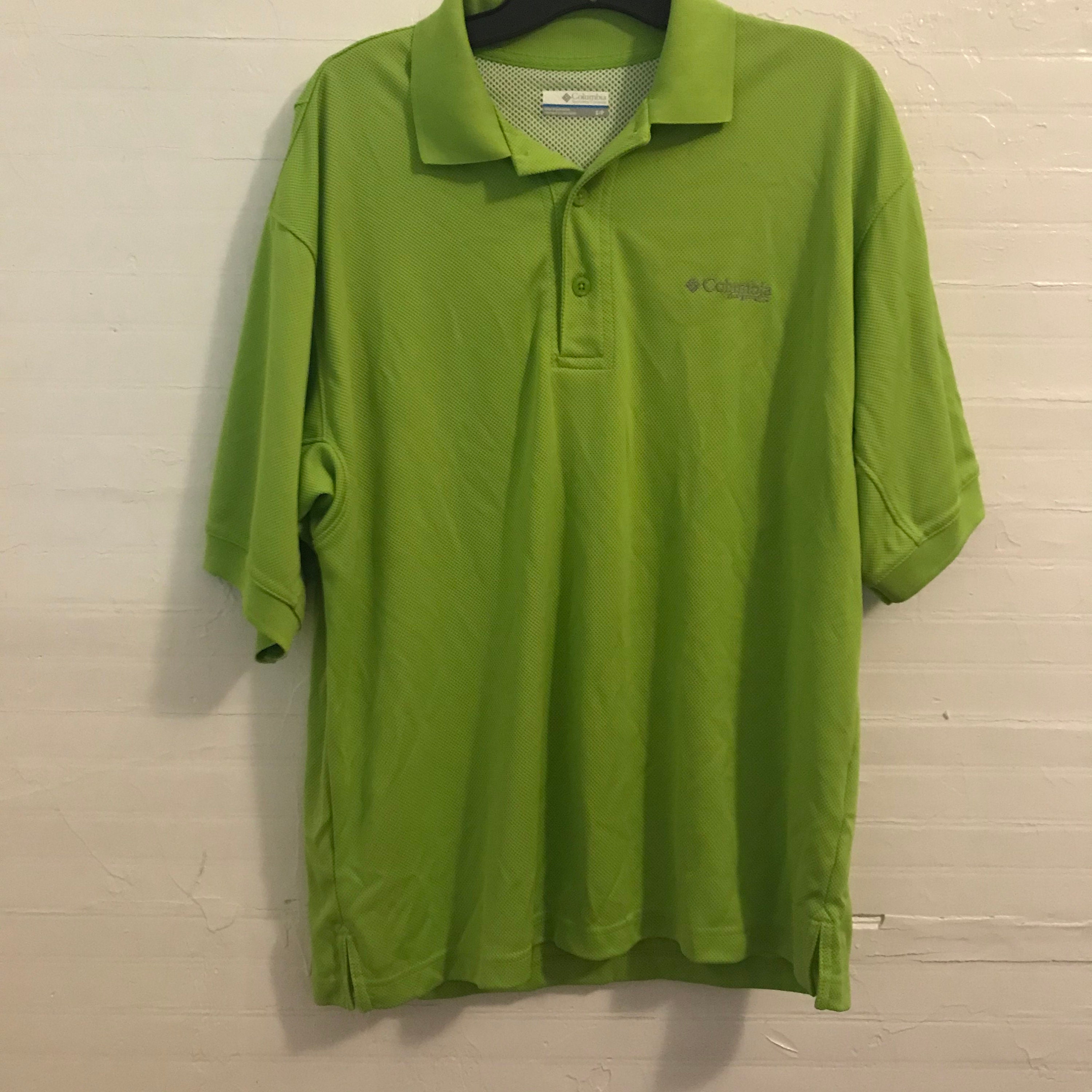 Green Polo Short Sleeve Collared Shirt Mens Small Etsy