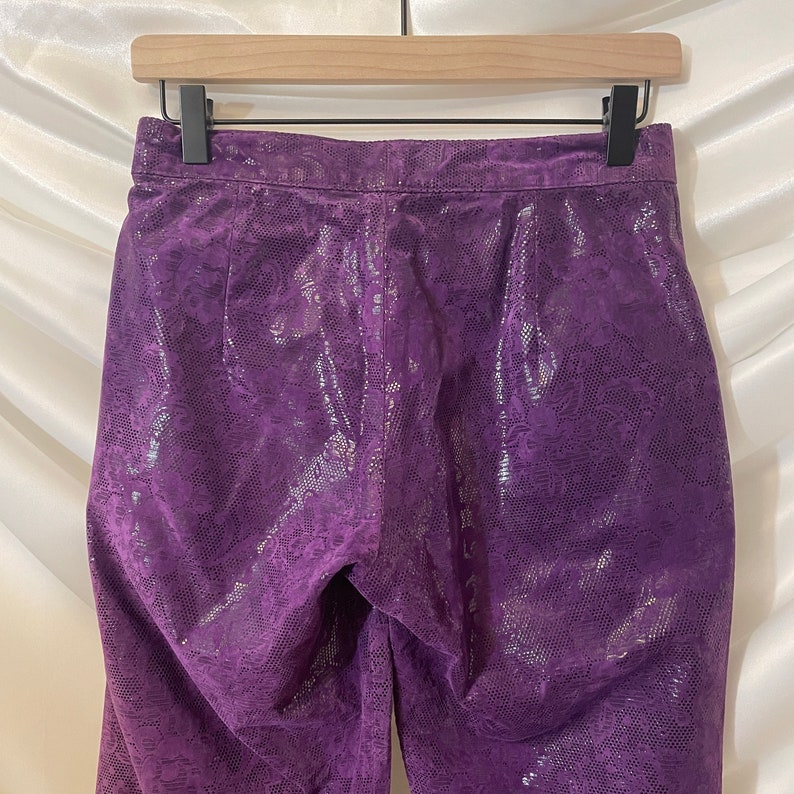 Purple Leather Flare Fit Pants Maxima Wilsons Size 4 - Etsy
