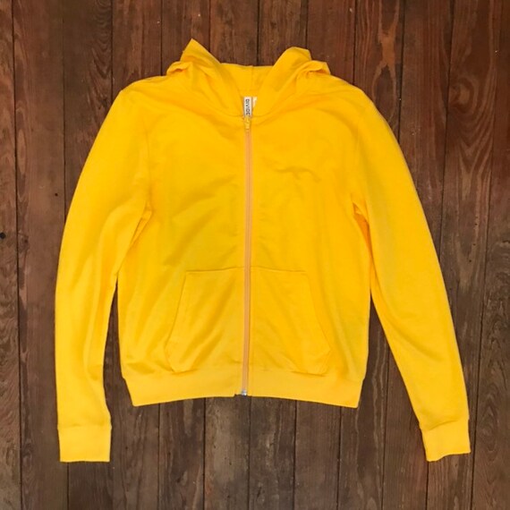 yellow zip up sweatshirt