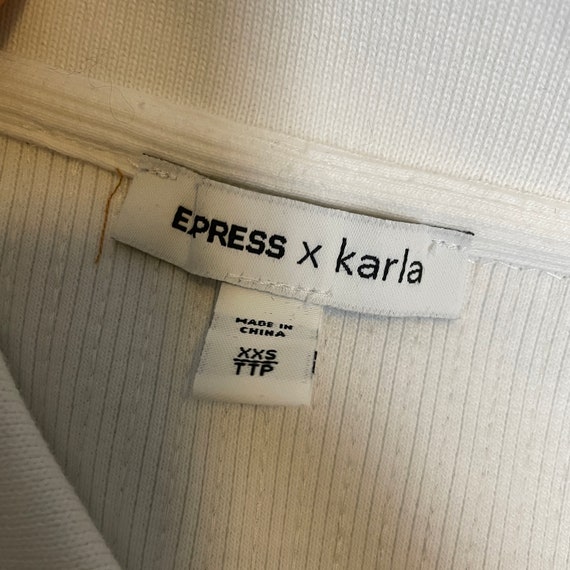 White Sequin Cropped Polo | Express X Karla | Siz… - image 5