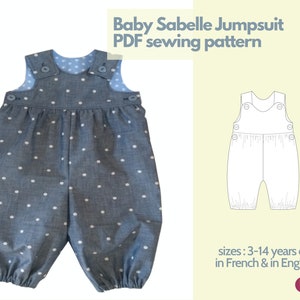 Baby Overalls Schnittmuster - PDF - 3 bis 24 Monate