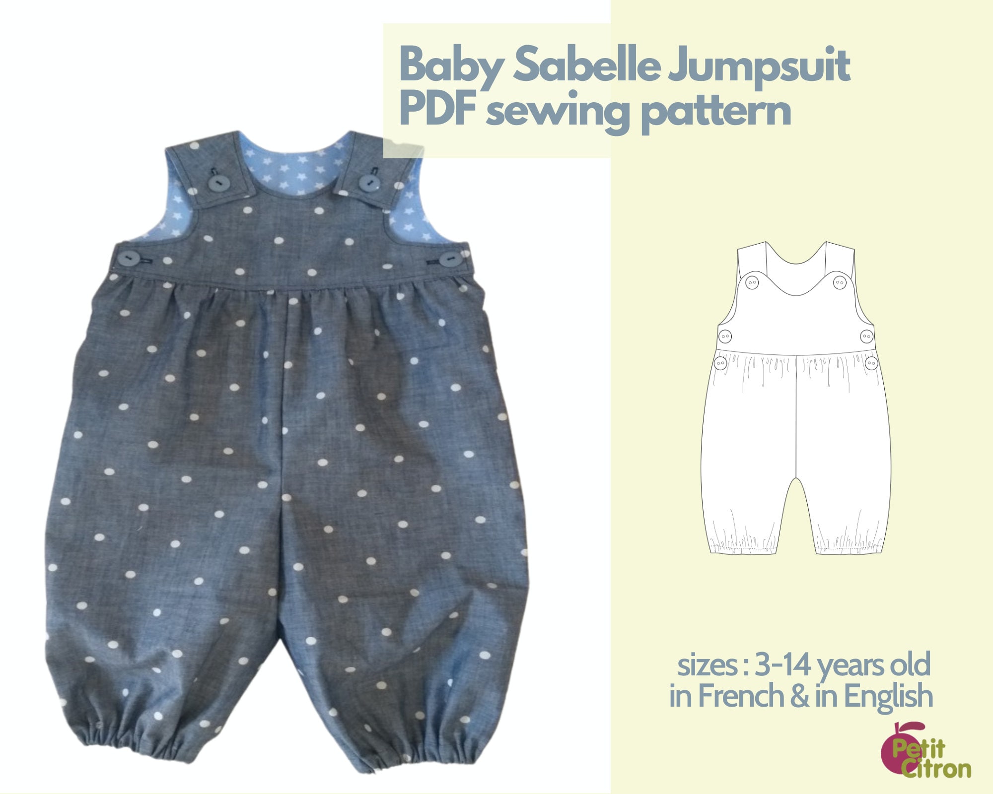 Baby overalls naaipatroon PDF 3 tot 24 maanden Etsy Nederland