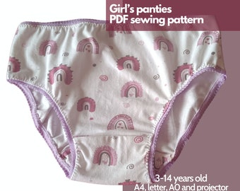 Girl's panties sewing pattern - Child briefs - 3-14 years odl - PDF instant pattern