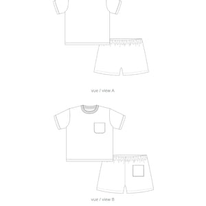 Patron de pyjama jersey pour enfant Pio 3 au 14 ans PDF instantané image 4