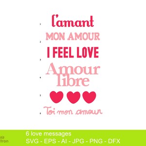 Valentine Mon amour Svg, Valentines Svg, Love Svg, File cut EPS AI JPG png dfx Valentine's Day Svg, Valentine Shirt Svg, scancut cricut