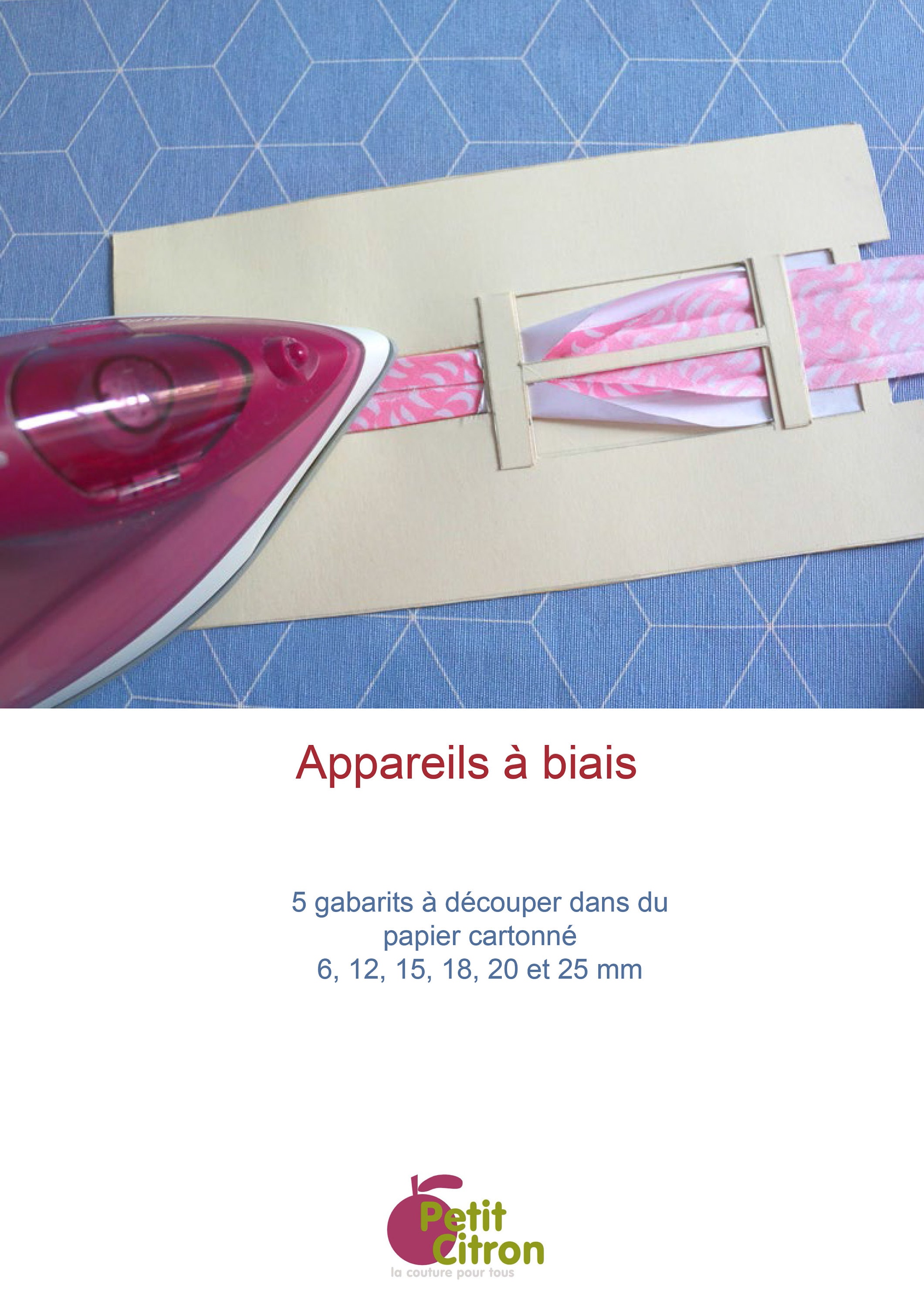 Bias binding machine - all widths: 6, 12, 15, 18, 20, 25 mm - Instant PDF, sewing tool, sewing bias
