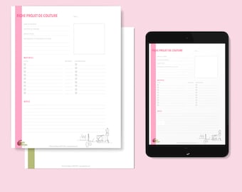 Sewing worksheet - instant PDF