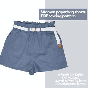 Paperbag shorts Soeren - femmes 34 au 56 - patron de couture PDF, mode femme, shorts pour femmes