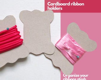 Cardboard Ribbon Organizer Template - Instant PDF - Sewing, Patchwork, Quilting, DIY, Fabric Scraps, Trims, Cords