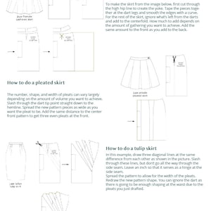 Sewing pattern Skirt slopers French, English & Spanish 3 14 year old instant PDF image 5