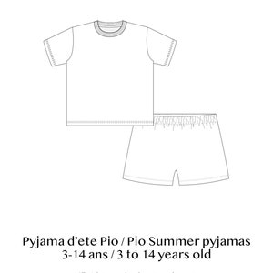 Patron de pyjama jersey pour enfant Pio 3 au 14 ans PDF instantané image 5