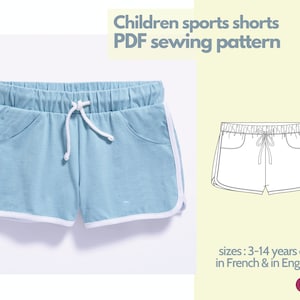 Patron de shorts sport pour enfant - 3 au 24 ans - PDF instantané