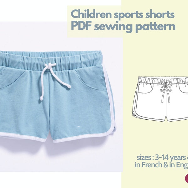 Patron de shorts sport pour enfant - 3 au 24 ans - PDF instantané