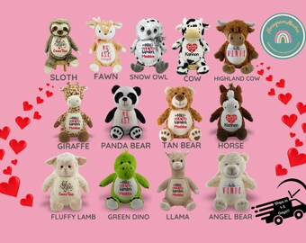 Valentine's Day Personalized Embroidered Stuffed Animals - Perfect Gift for Your Loved Ones-Custom Teddy Bears