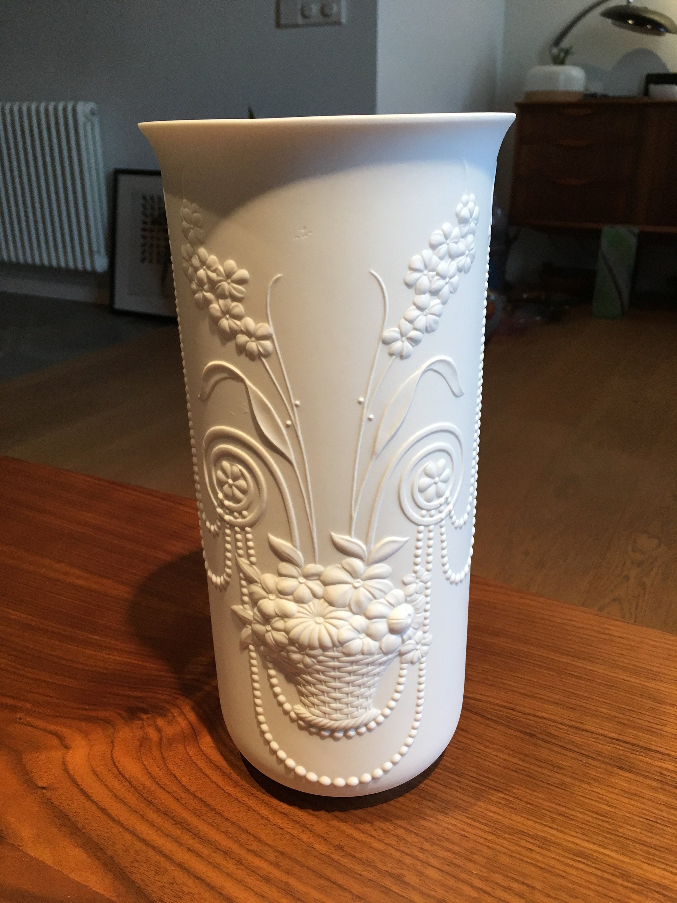 Kaiser Biscuit Porcelain Vase by M. Frey White Etsy