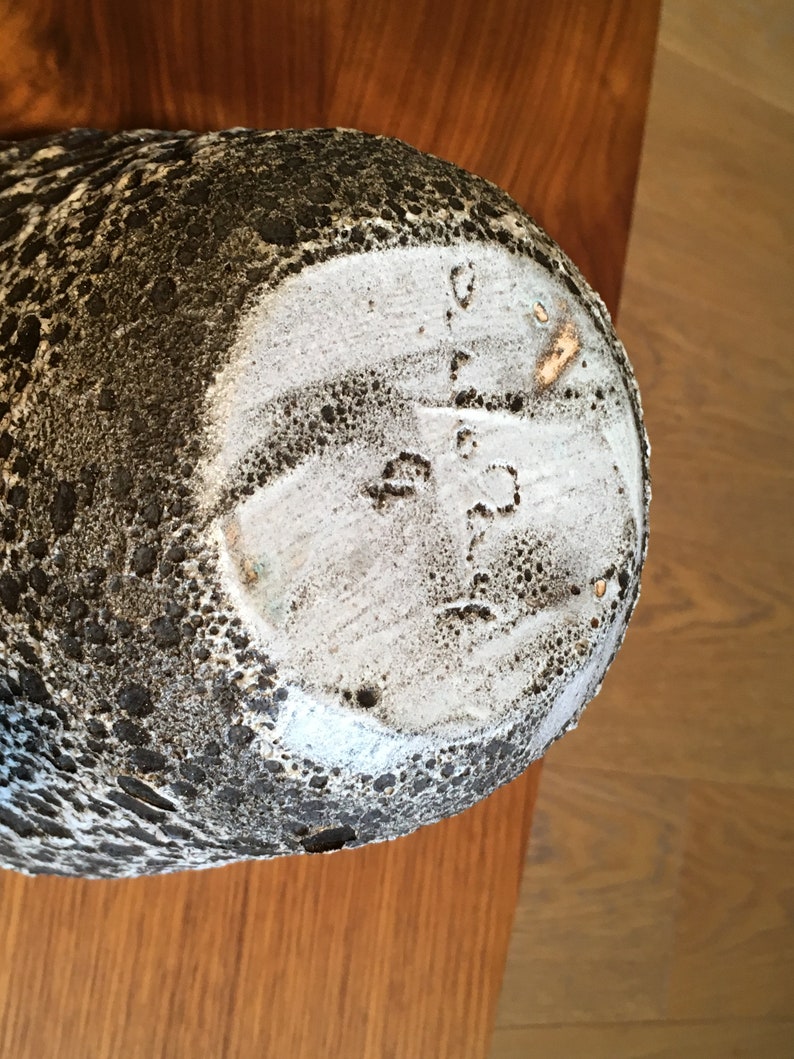 1960/'s French Fat Lava-Style Vase by Accolay