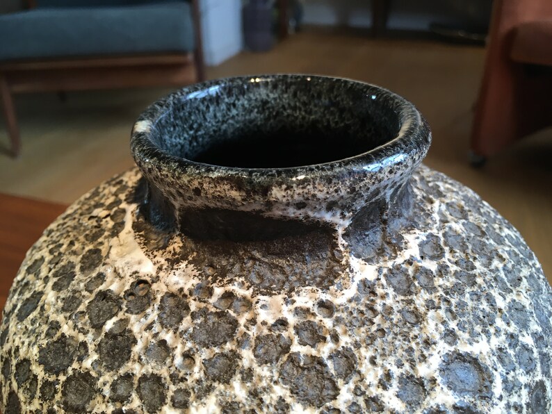 1960/'s French Fat Lava-Style Vase by Accolay