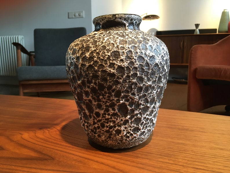 1960/'s French Fat Lava-Style Vase by Accolay