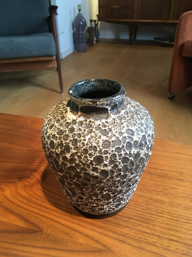 1960/'s French Fat Lava-Style Vase by Accolay