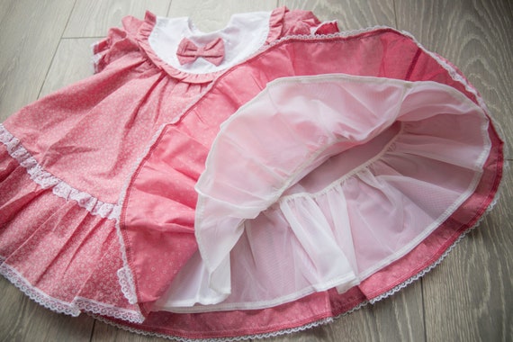 Pink Baby Girl s Dress Age 2yrs Cotton Toddler Romany Vintage