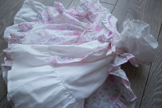 Pink Floral Baby Girl s Vintage Apron Dress Age 2yrs Cotton